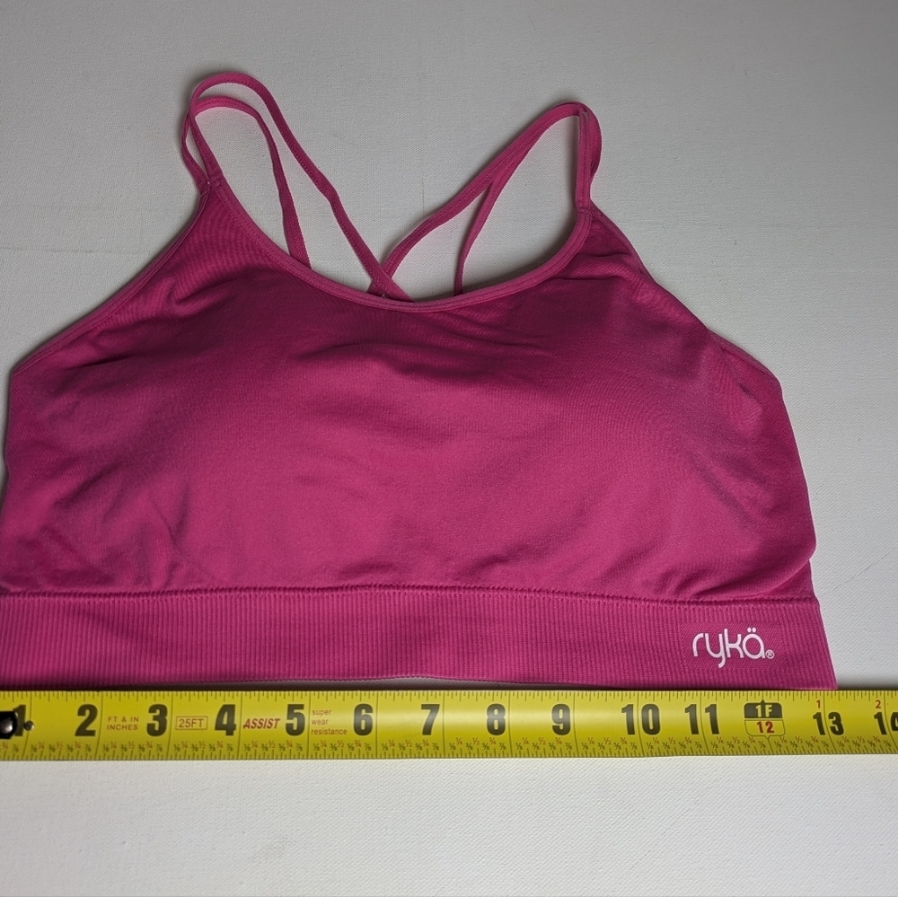 Rykä Sports Bra Seamless Strappy Back Size XL Pink Removable Pads Yoga Gym EUC - Picture 3 of 9